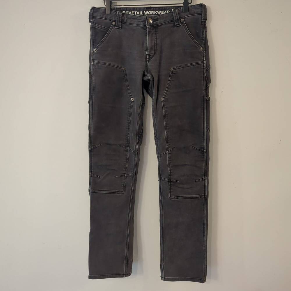 Dovetail Pants Britt Utility Cosy Workwear Double Knee Pants Size 8 Gray